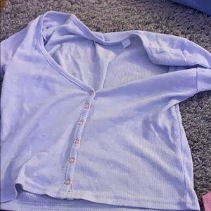 Blue Button up Me to we shirt